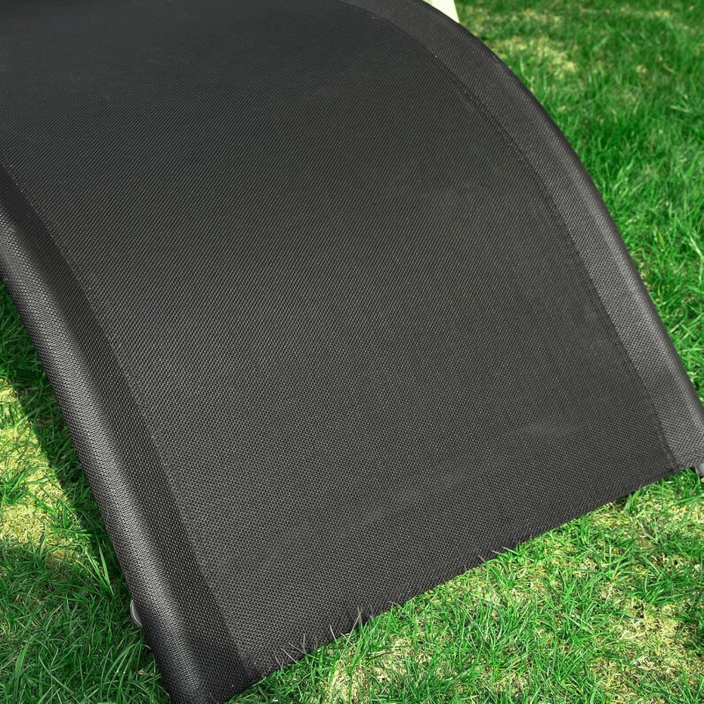 Lettino prendisole da giardino Sedia con poggiatesta Sdraio per esterni giardino spiaggia Sedia da campeggio Nero 165x55x67 cm OGS38-SCH