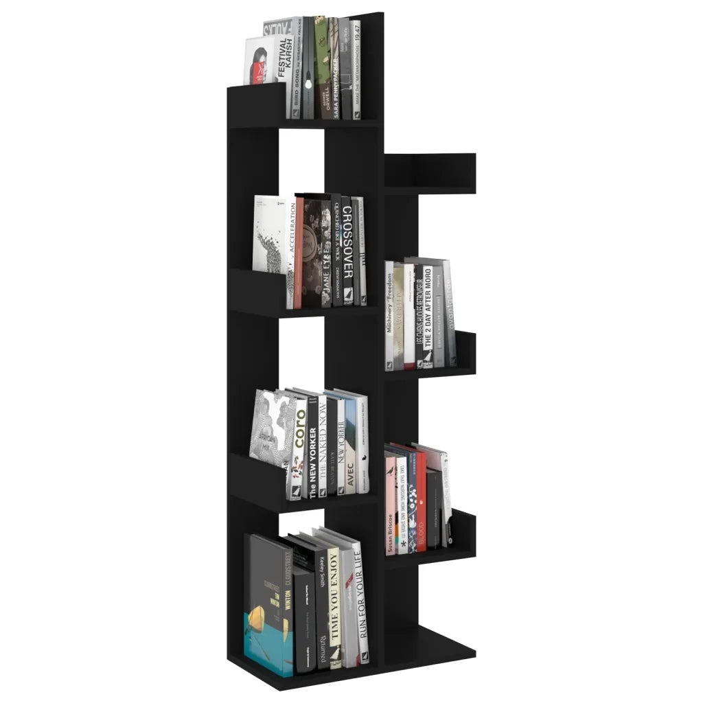 Libreria Nera 48x25,5x140 cm in Legno Multistrato 808910