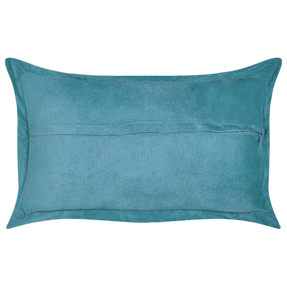 Set di 2 cuscini decorativi in velluto a coste verde petrolio 47 x 27 cm stile moderno tradizionale