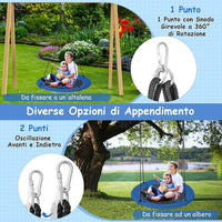 Altalena a Nido da 102 cm per Bambini, Altalena Rotonda con Corde Regolabili, Ideale per Cortile e Giardino, CapacitÃ  di Carico 100 kg (Razzo)