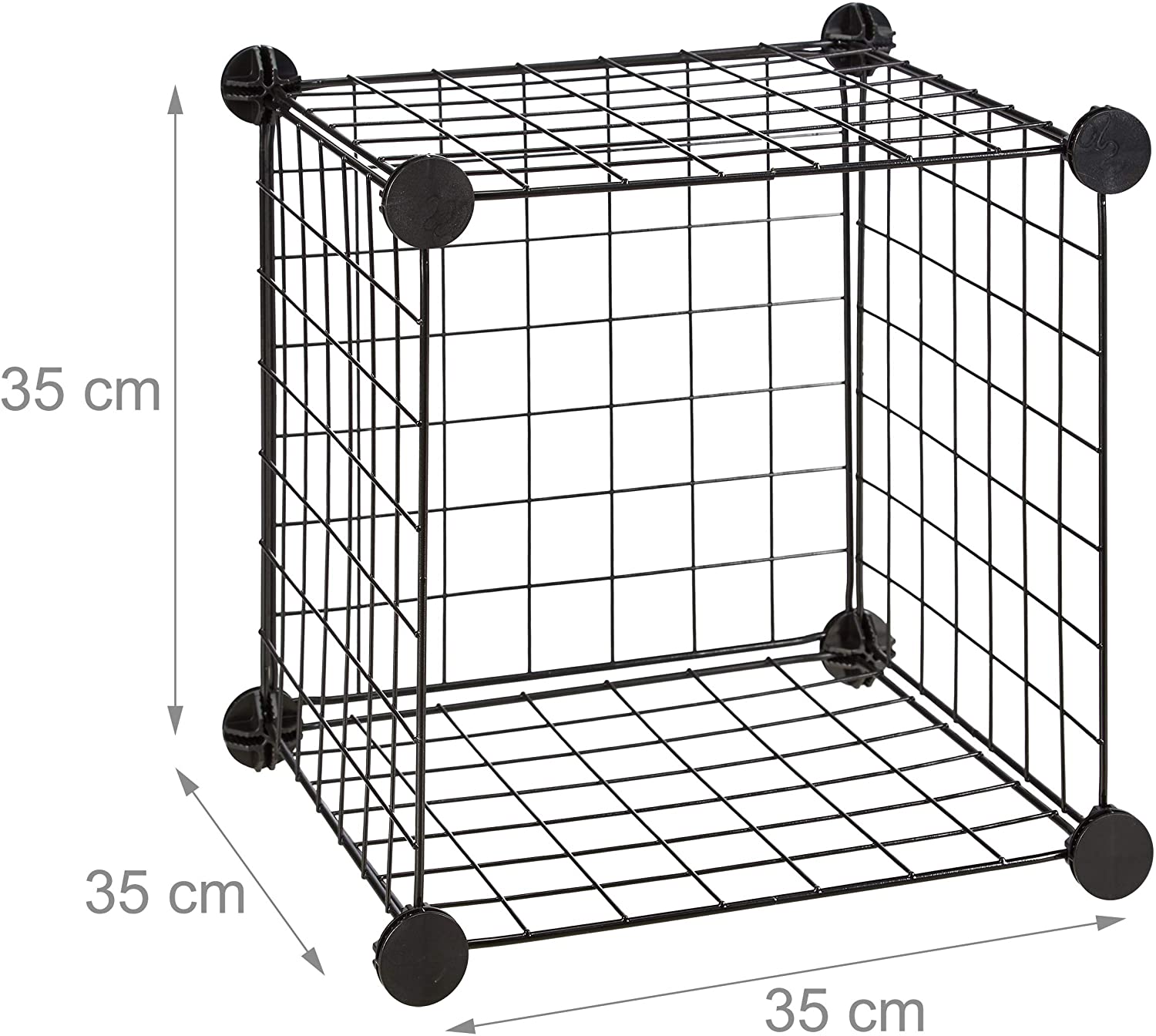 Ripiano modulare in griglia a rete 9 scomparti metallici contenitore in rete 35x35 cm nero 13_0001074