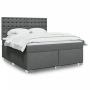 Giroletto a Molle con Materasso Grigio Scuro 180x200 cm Tessuto