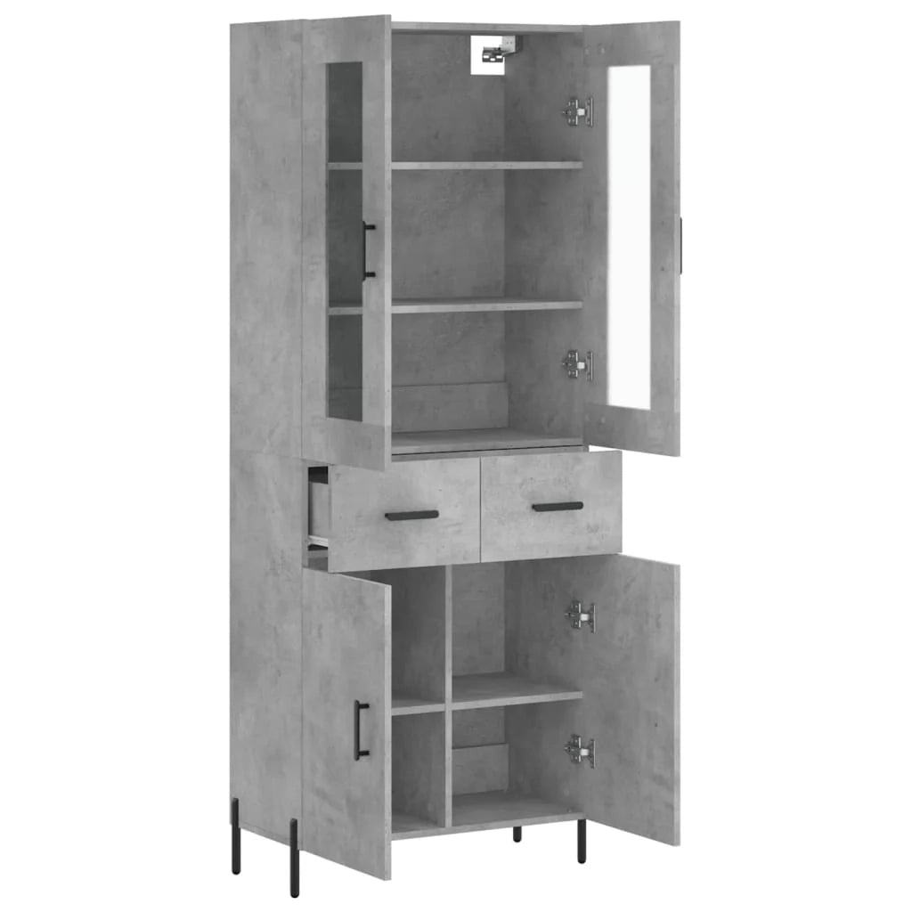 Buffet credenza cassettiera armadio mobile contenitore organizer cucina soggiorno salotto alto 69,5 x 34 x 180 cm legno ingegnerizzato grigio 02_0034694