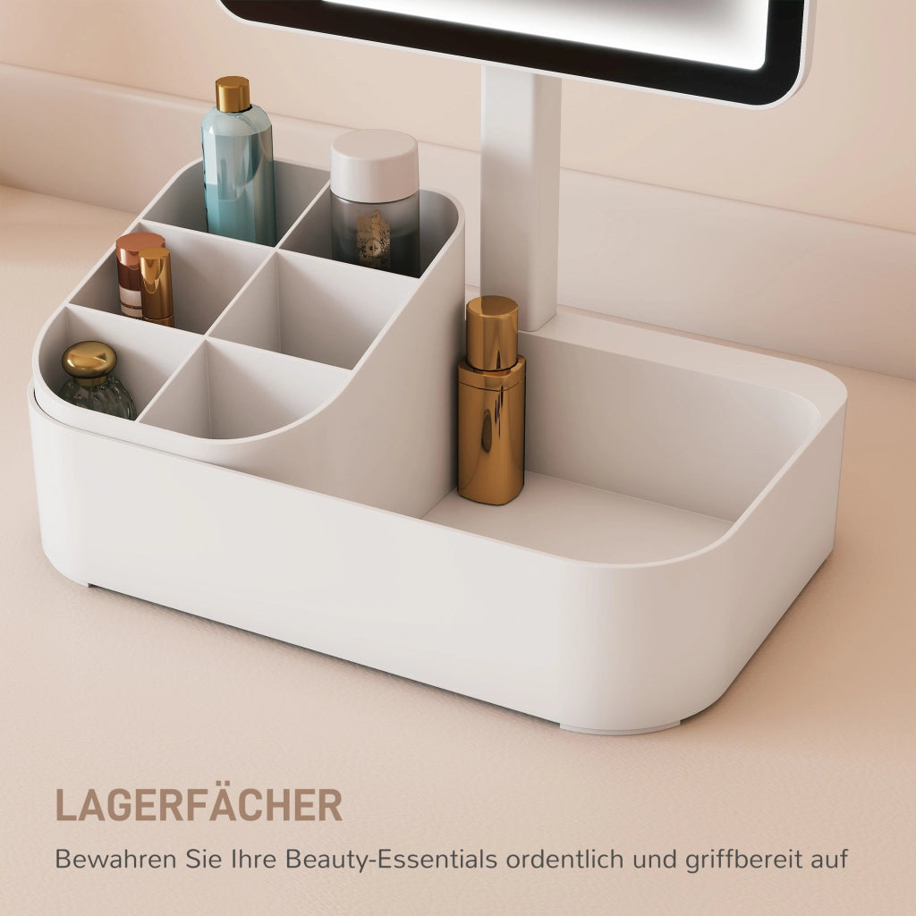 Specchio da Trucco Illuminato Ricaricabile LED 180¡ã Girevole ¨C zephmum ¨C Bianco
