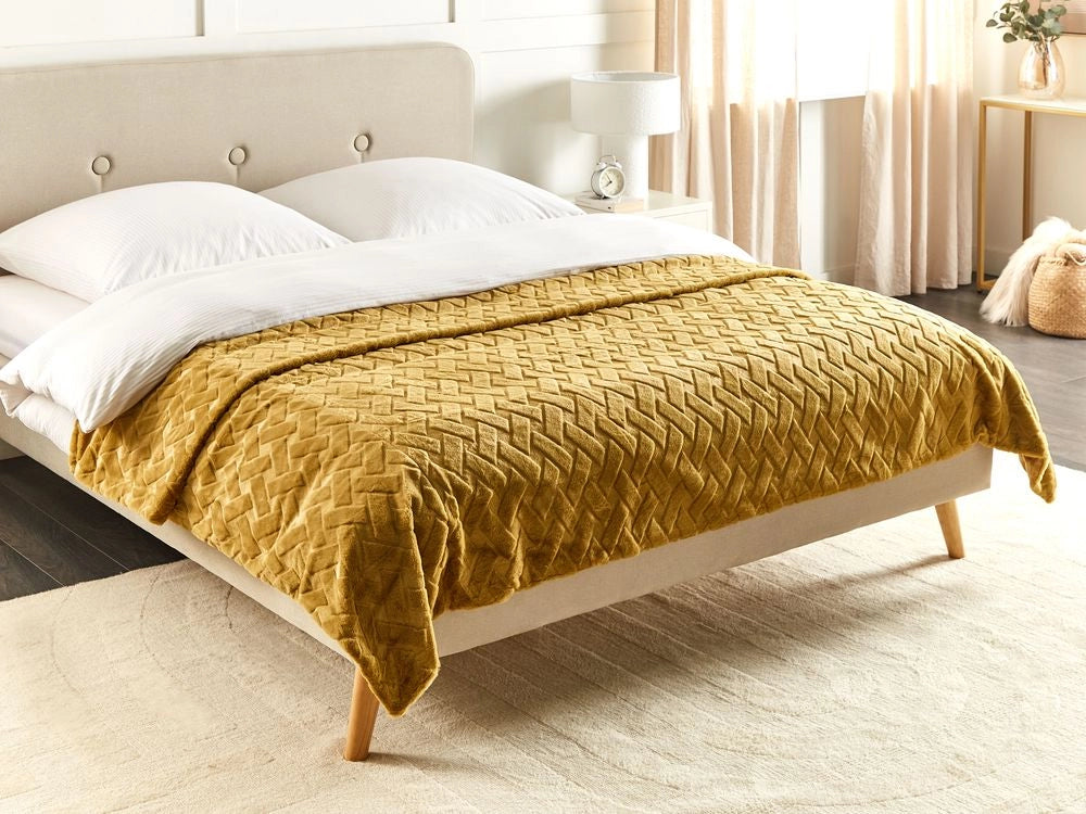 Copriletto in poliestere stampato biancheria da letto decorativa biancheria da letto classica design giallo camera da letto 150 x 200 cm