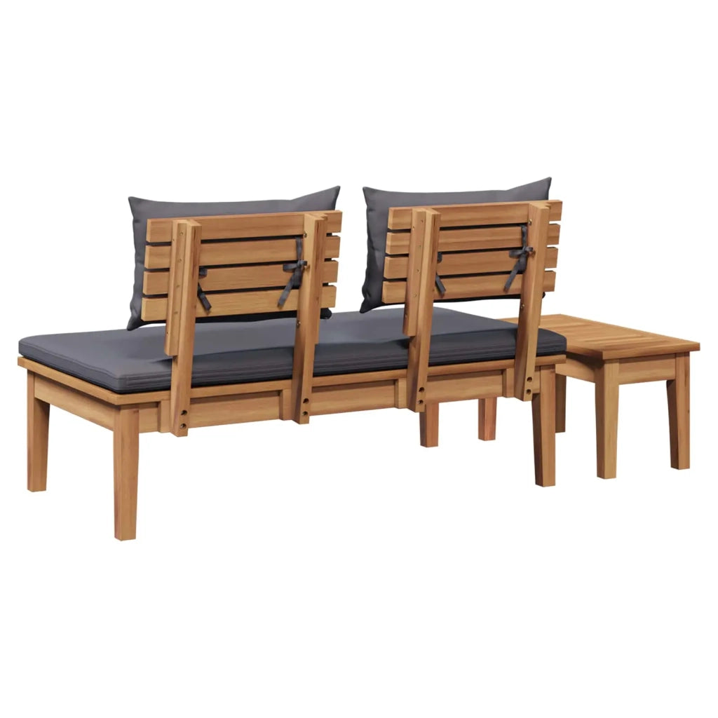Set Panchina e Tavolo da Giardino 2 pcs Grigio e Marrone 42006398