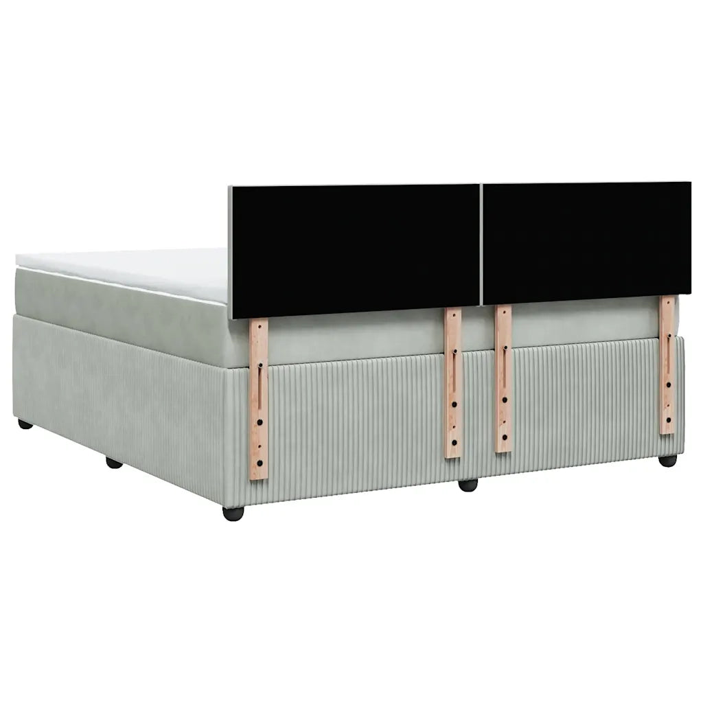 Giroletto a Molle con Materasso Grigio Chiaro 180x200cm Velluto 3290100