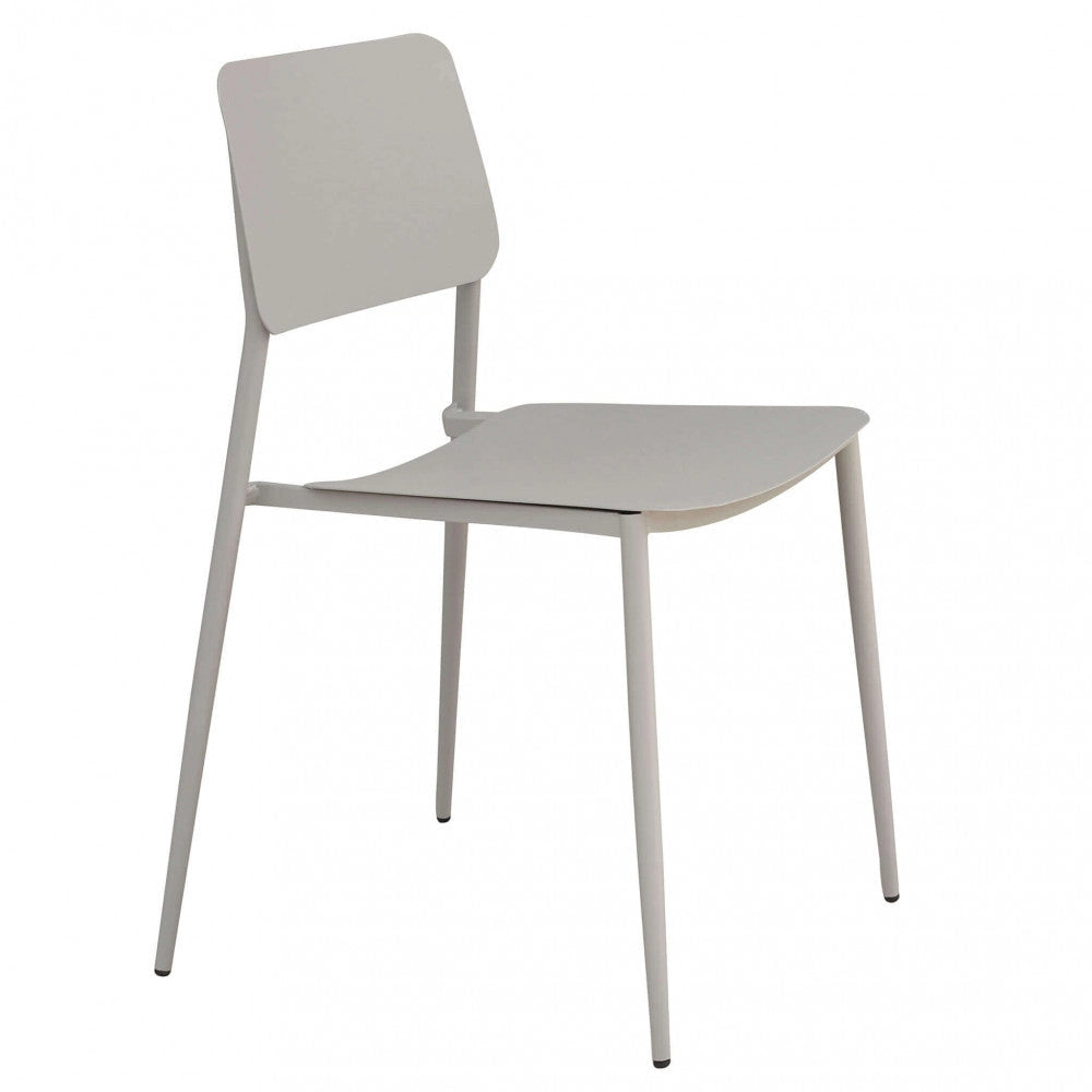 Sedia da Giardino Vega Impilabile 42x53x80 h cm in Acciaio Tortora