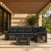 Set Divano da Giardino 6 pz Grigio e Grigio Scuro polyrattan 3436790