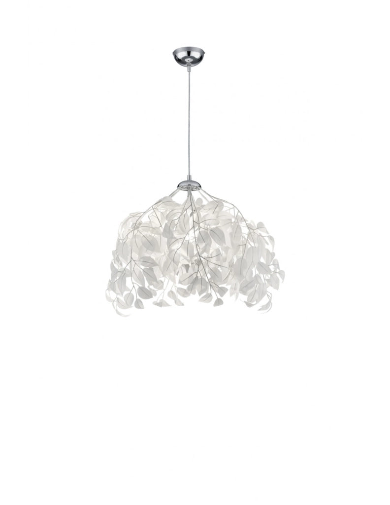 Sospensione 1 Luce Foglie Bianche Lavabili Leavy Ø38 cm Trio Lighting