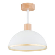 Plafoniera scandinava legno/vetro bianco E27 Alfa Zino