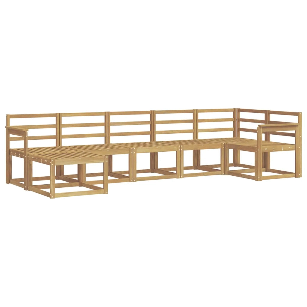 Set di divani da esterno 7 pcs Bianco Legno di Acacia Massello 3387933