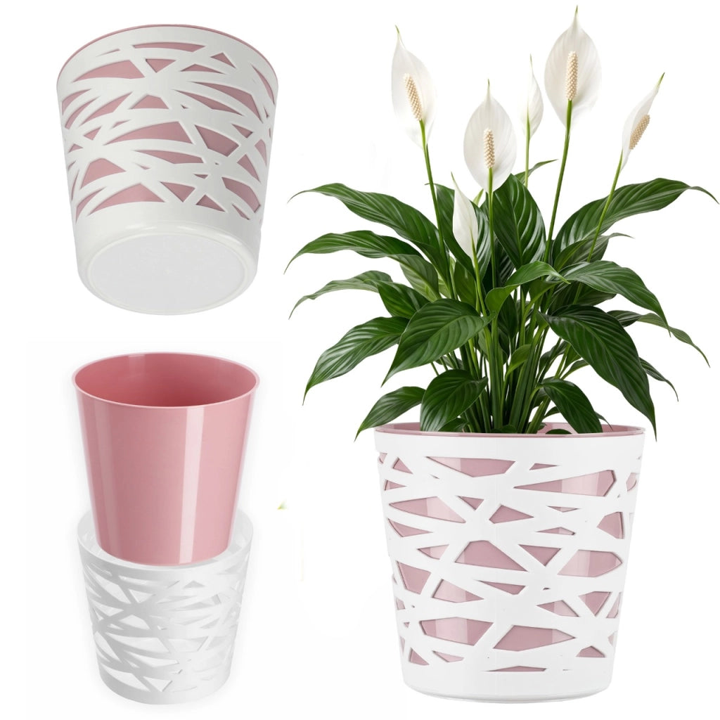 KADAX - Inserto in plastica per vaso di fiori e piante, 13 cm, rosa