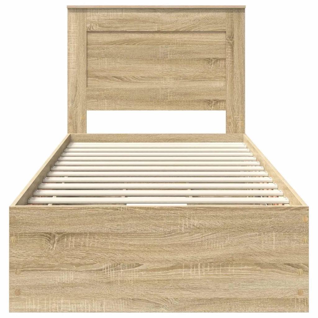 Struttura del letto con cassetto Rovere Sonoma 75 x 190 cm