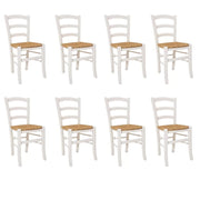 Set 8 pezzi sedia campagnola legno/paglia - Mobili 2G