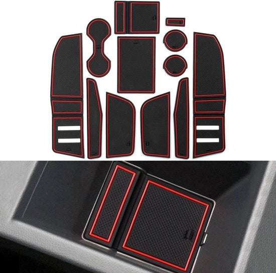 Accessori compatibili con Audi Q3 F3 2019-2023 2024, tappetini in gomma Q3 F3 console centrale antiscivolo, tappetini antiscivolo, supporto per tazza in gomma Q3 2023, accessori per Q3 2023.