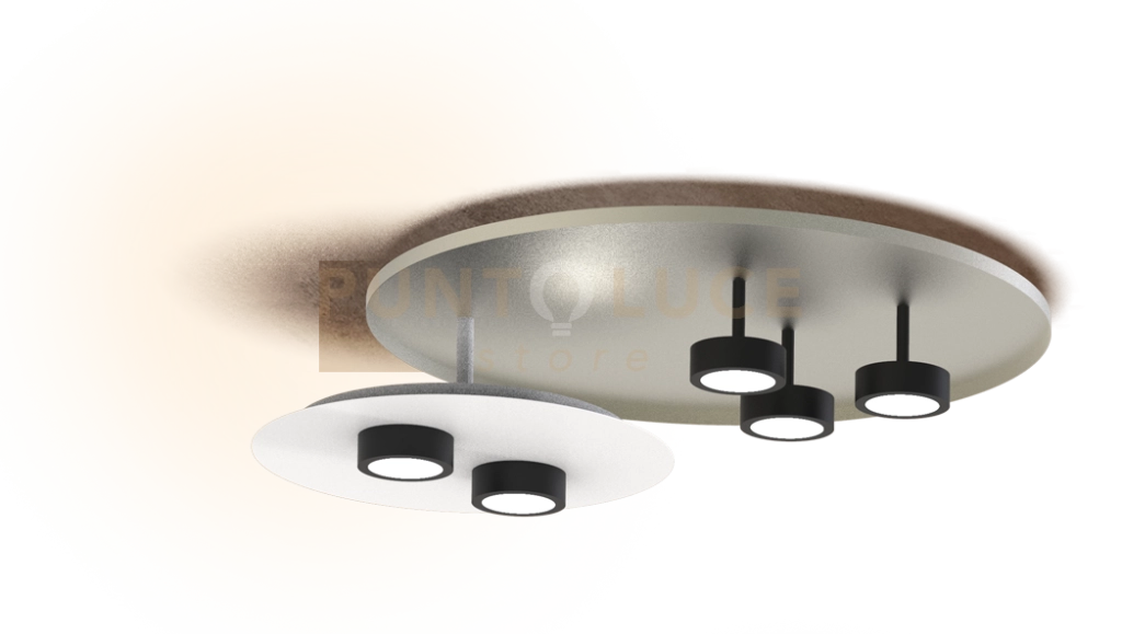 GHOST-PLG Lampada da soffitto a 6 luci in metallo bianco opaco attacco GX53 incluse