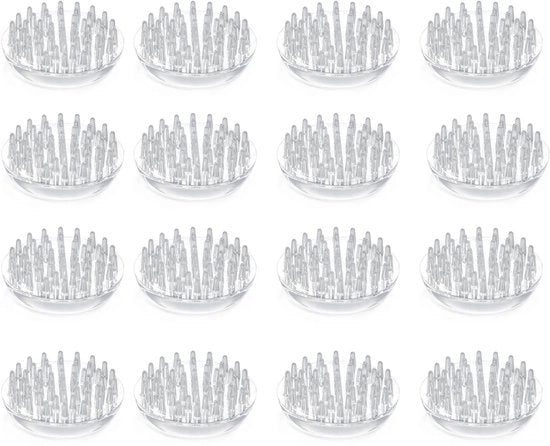 Set di protezione per tappeti da 16 - Protezione per pavimento - Pads antiscivolo per mobili - Supporti trasparenti a gomito - Design a spina - Protezione contro le macchie - Protezione per pavimento