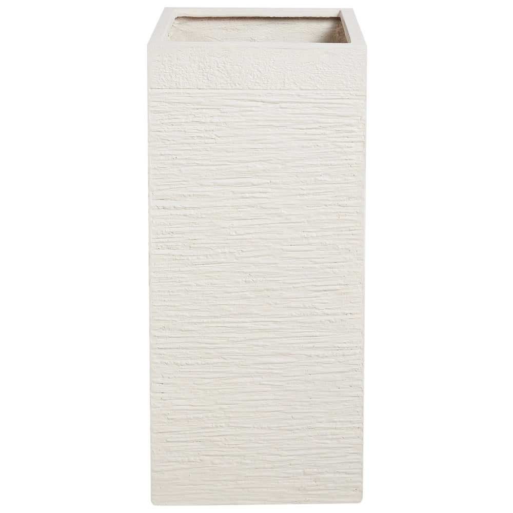 Vaso da fiori in argilla beige chiaro da giardino alto 26 x 26 x 60 cm resistente ai raggi UV