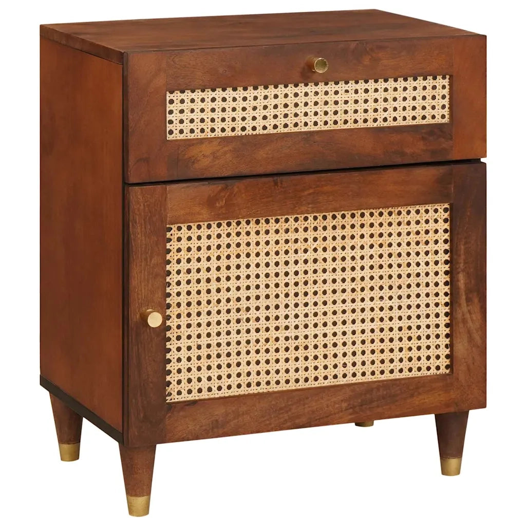 Comodini | Armadio da Notte | Mobiletto da notte con cassetto 50 x 33 x 60 cm Legno di mango massello
