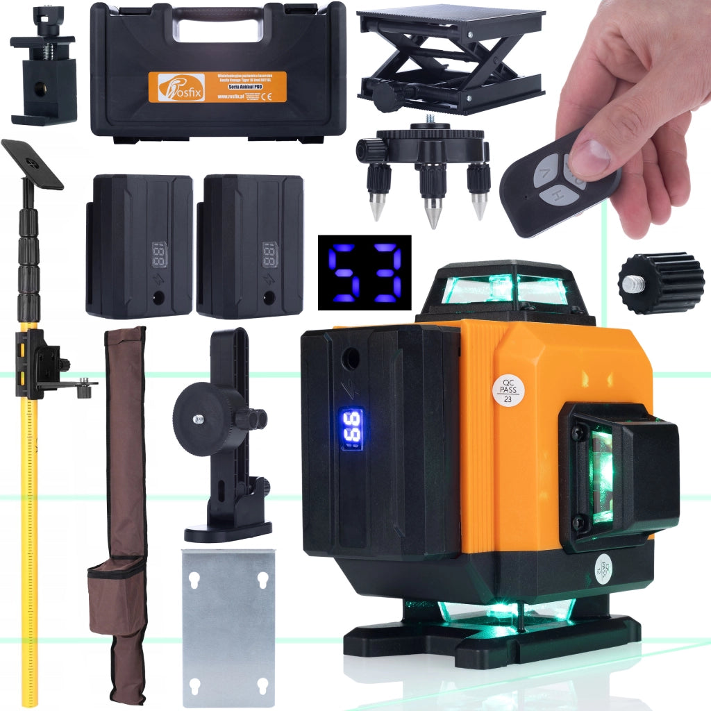 Livella Laser Rosfix Orange Tiger ROT16L – 16 Linee, Autolivellante, IP54 | Precisione 0,2 mm/10 m
