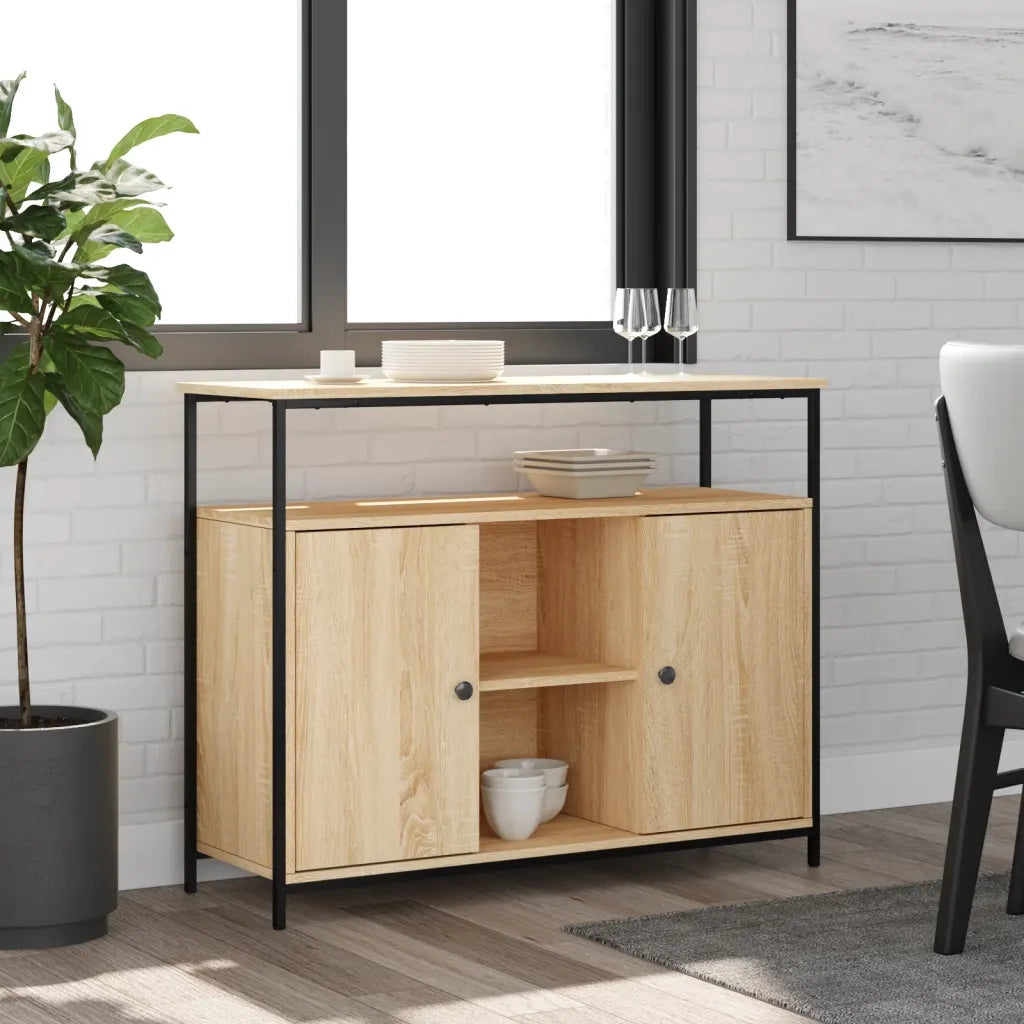 Credenza | Madia | Buffet da pranzo | Armadio da pranzo Rovere Sonoma 100x35x80 cm Legno ingegnerizzato