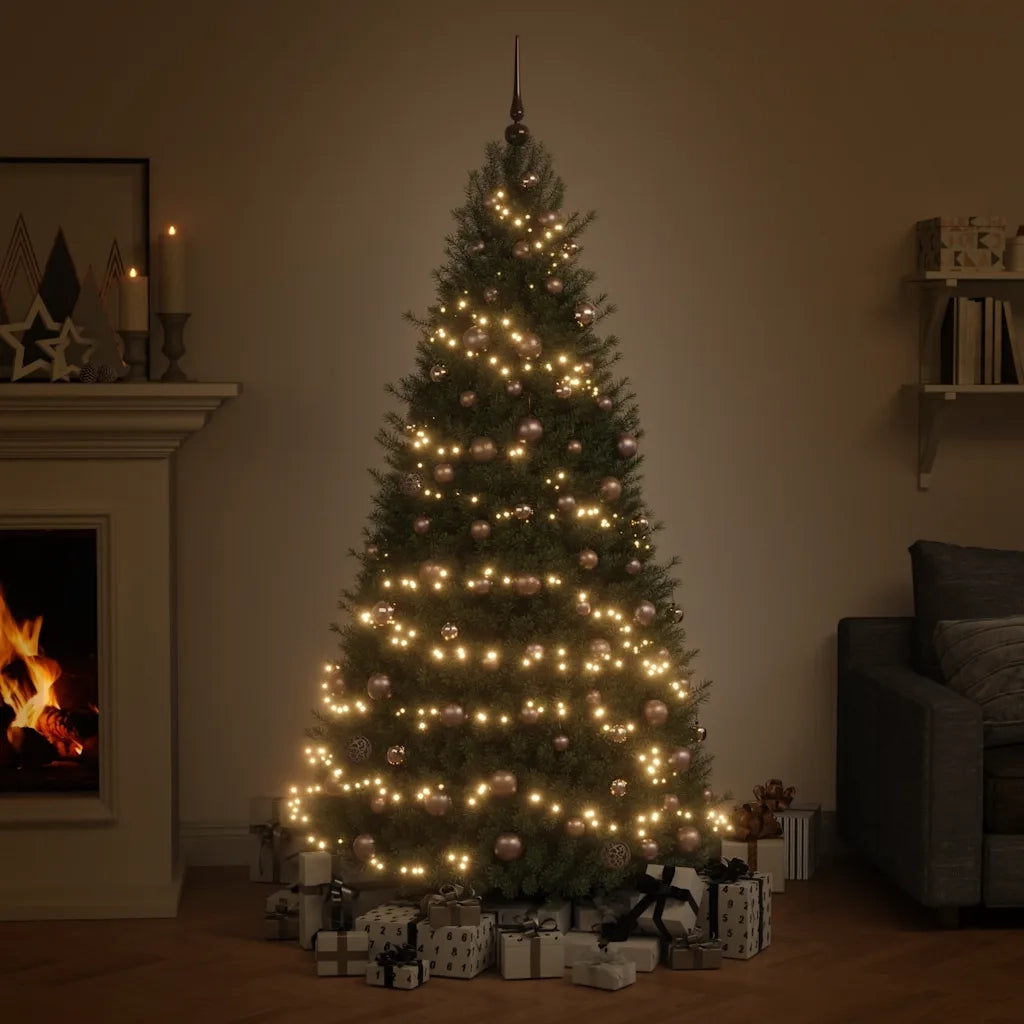 Set Natale con 60 Palline Punta e 150 Luci LED Oro Rosa 330097