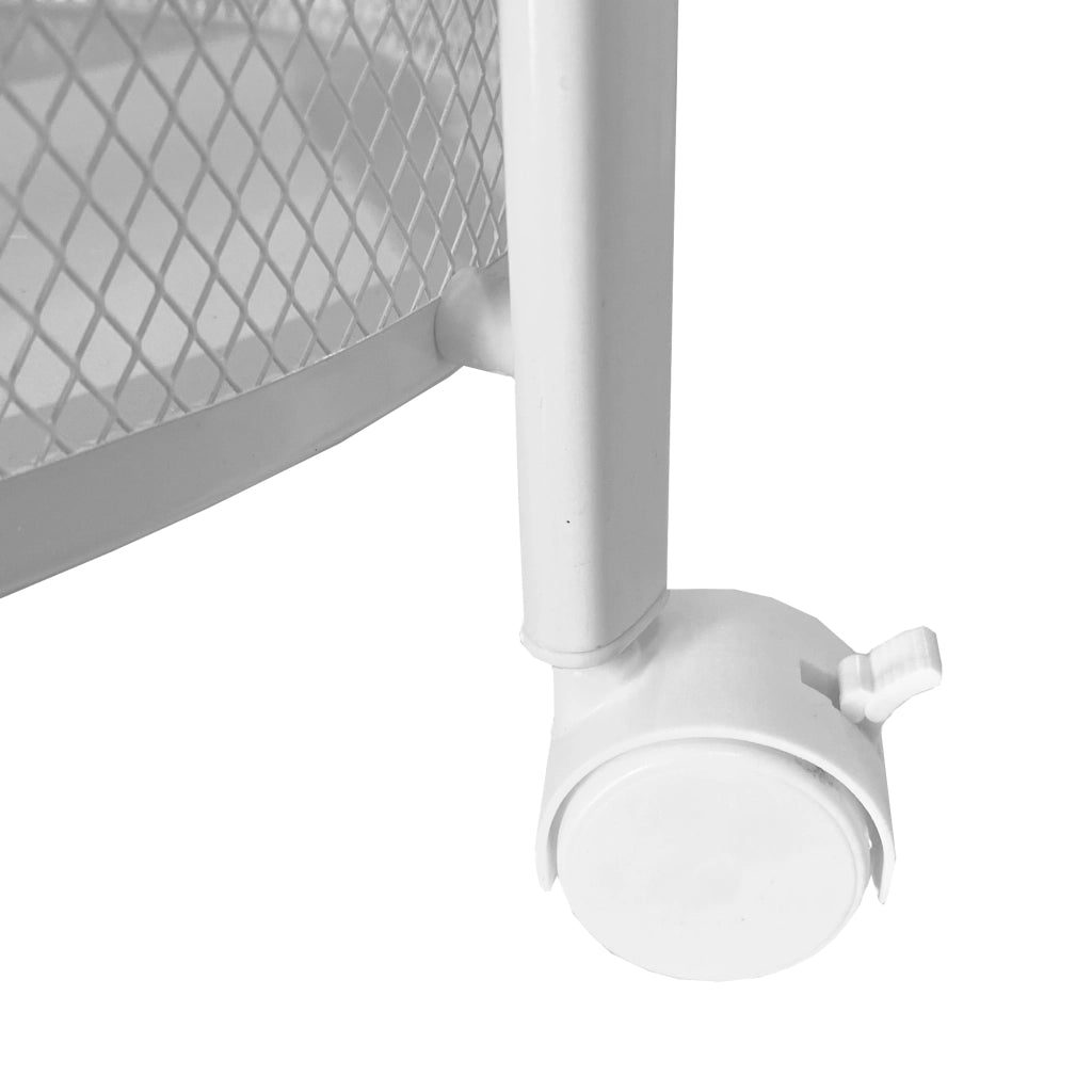 Carrello verdure pieghevole in metallo – 3 ripiani con ruote bloccabili – Organizzazione cucina compatta – Nyana Home