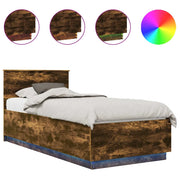 Letto singolo | Letto per adulti | Struttura del letto Rovere fum¨¦ 100 x 200 cm Legno multistrato