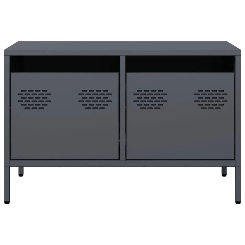 Mobile TV multimediale mensola TV credenza TV adatto per sala da pranzo soggiorno camera da letto 68 x 39 x 43,5 cm acciaio laminato a freddo antracite 02_0026400