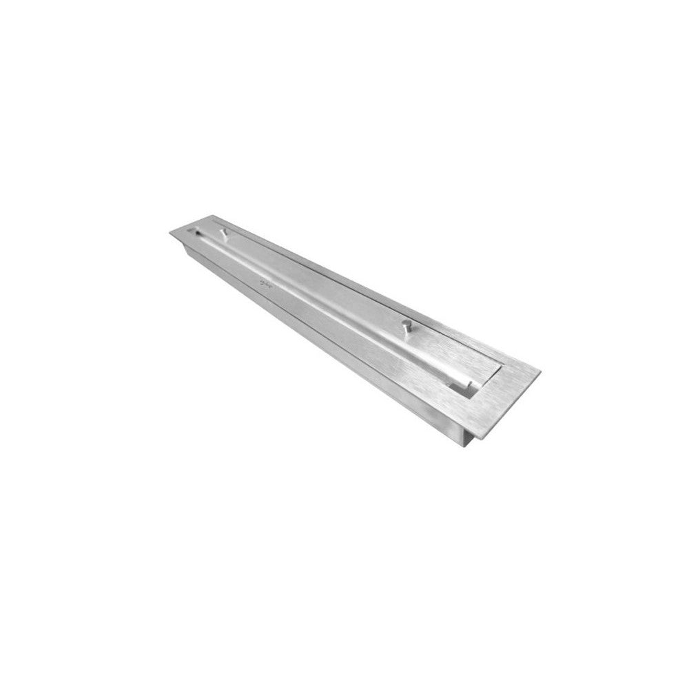 Bruciatore a bioetanolo inserto da appoggio nero opaco in inox 120cm con griglia