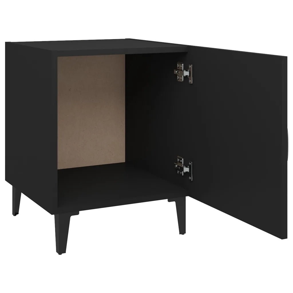 Comodini 2 pz-Set di 2 Tavolino da notte Neri in Legno Multistrato 635700