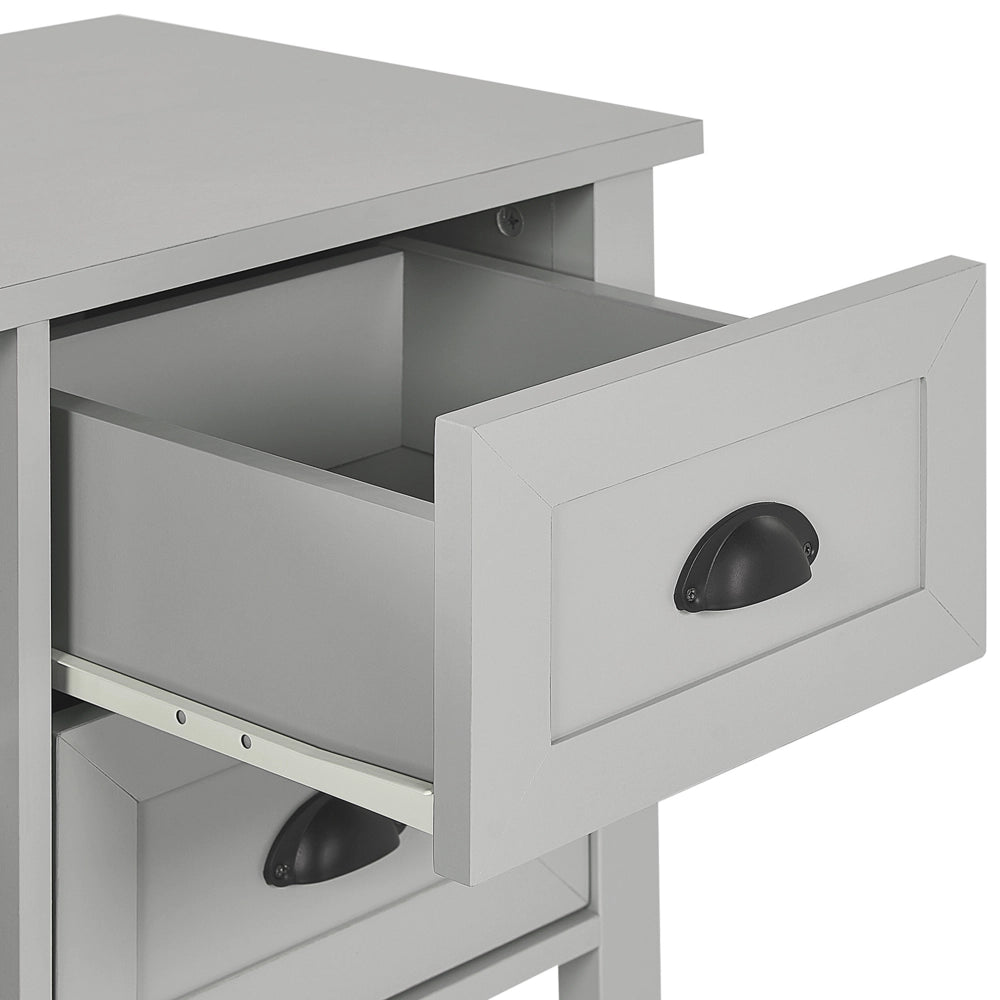 Mobile TV grigio chiaro fino a 54ʺ cassettiera stile rustico scaffali gestione cavi soggiorno
