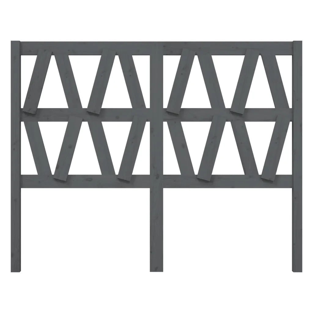 Testiera per Letto-Testata-Testiera Decorativa Grigia 126x4x100cm in Legno Massello di Pino 208674