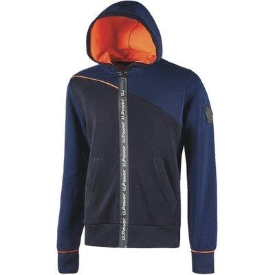 FELPA FULL ZIP + CAPPUCCIO JUPITER UPOWER  DEEP BLUE M