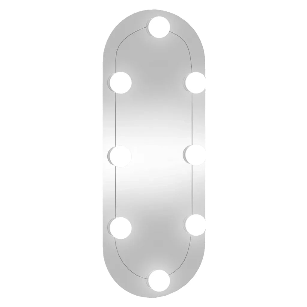 Specchio da Parete con Luci LED 20x50 cm Vetro Ovale 3189159