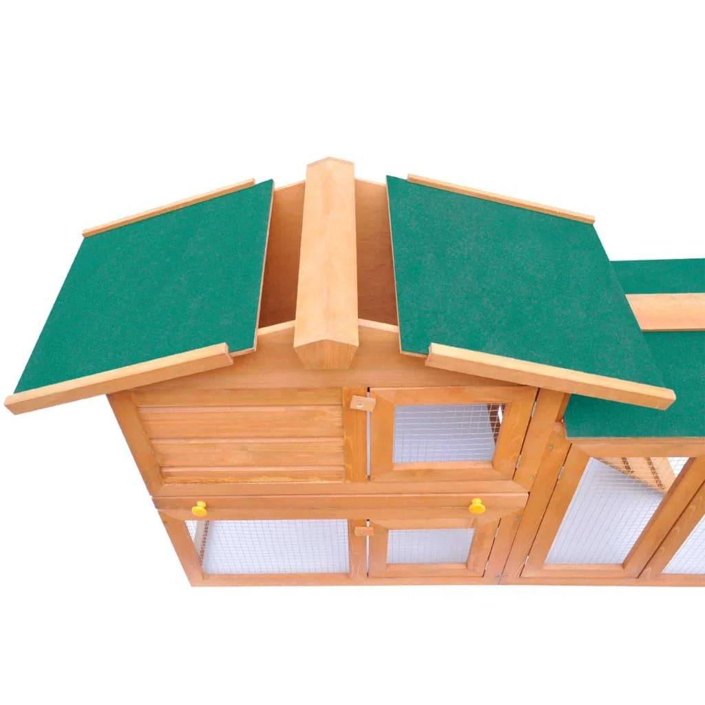 Grande conigliera da esterno 140 x 46 x 85 cm per piccoli animali in legno 02_0000622