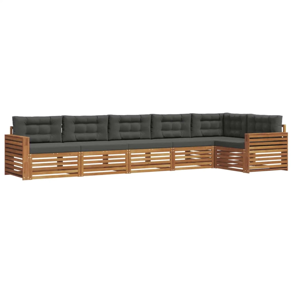 Set di divani da esterno con cuscino 6 pcs Naturale e Antracite 3373547
