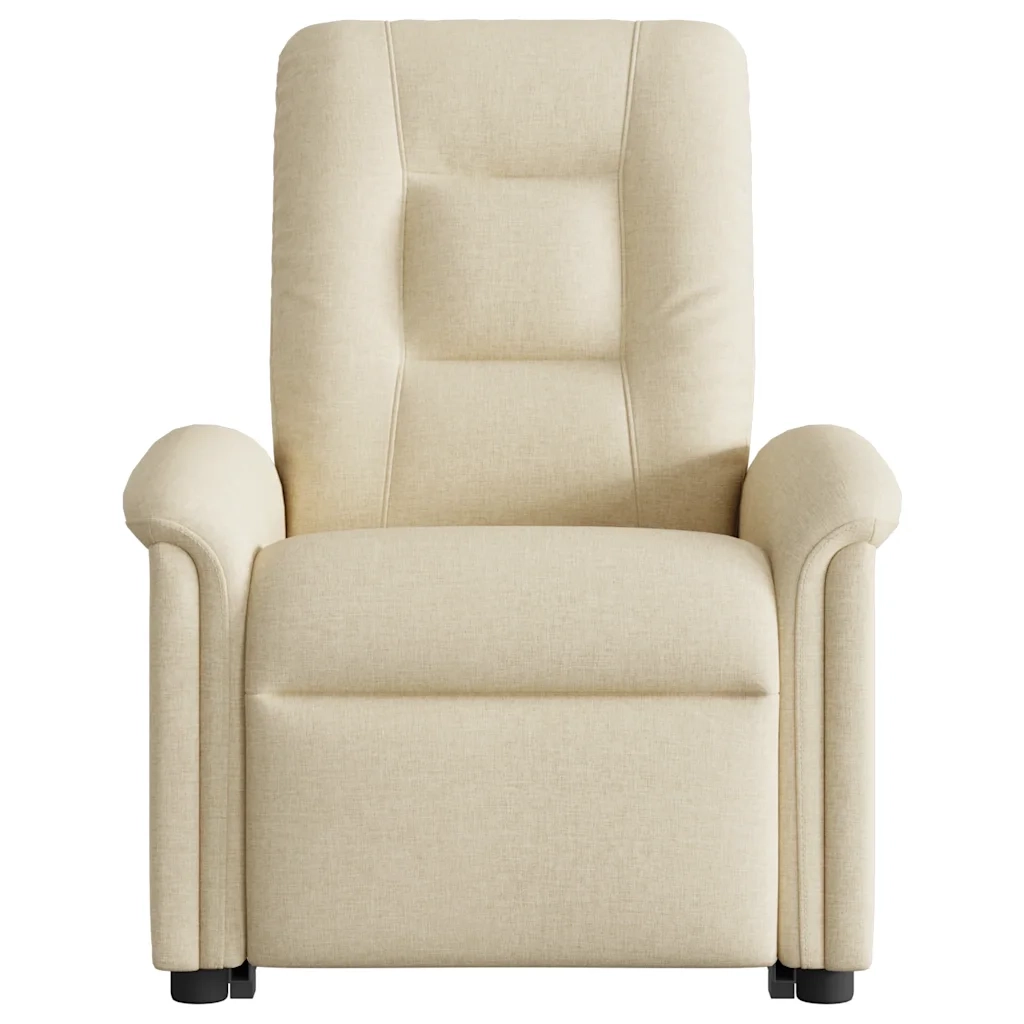 Poltrona Alzapersona Reclinabile Elettrica Crema in Tessuto 3303282