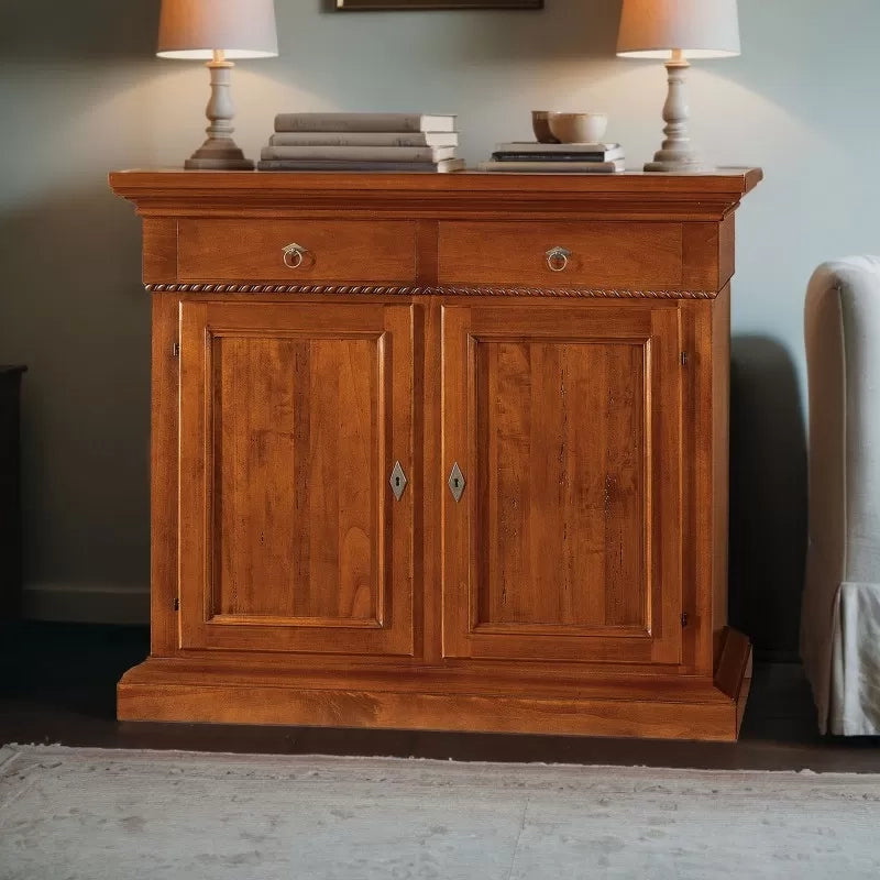 Credenza 2 porte in legno noce arte povera 135x50x111 (601) - Mobili 2G