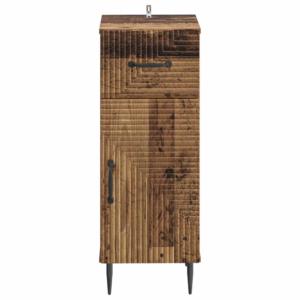 Mobiletto da Bagno HAARLEM Legno antico 30 x 31 x 80 cm 896833