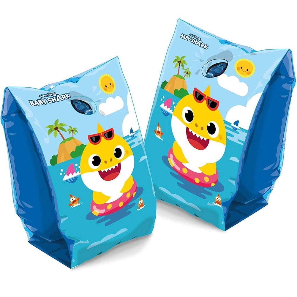 Trade Shop - Braccioli Gonfiabili Baby Shark Mare Piscina Nuoto Per Bambini Manicotti 25x15cm -