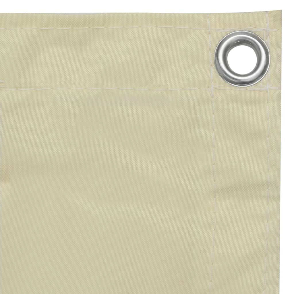 Schermo per balcone schermo per la privacy 120 x 600 cm tessuto Oxford color crema 02_0010138