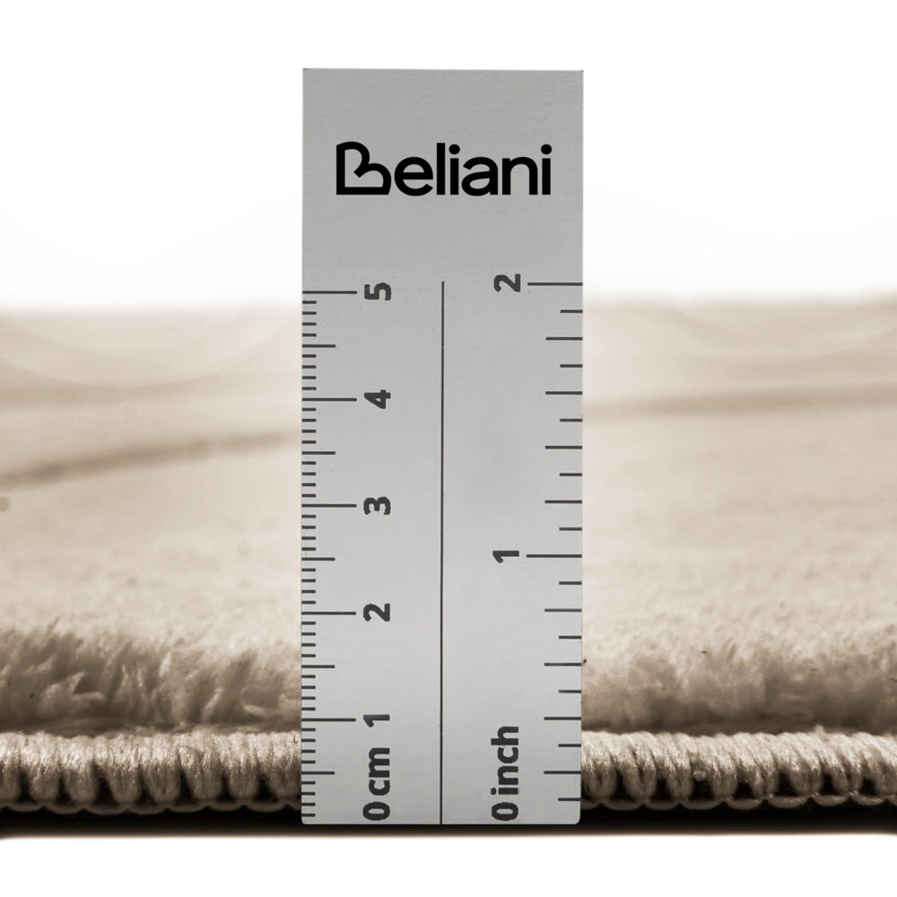 Tappeto da salotto moderno in tessuto jacquard, 160 cm, forma rotonda, pelo corto, beige, Stile Moderno