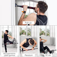 Sbarra per Trazioni per Porta, Barra per Chin Up, Sbarra Orizzontale Montaggio Senza Viti, Lunghezza Regolabile 65-100 cm, Ideale per Allenarsi a Casa e in Palestra