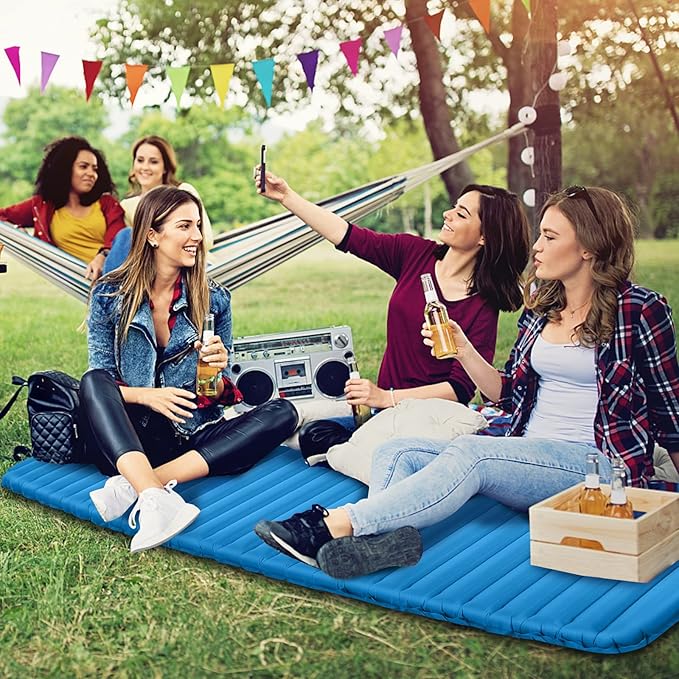 Materassino Gonfiabile da Campeggio, Materasso Gonfiabile Singolo Ultraleggero, Impermeabile Spessore 7 cm, Materassino Campeggio per Backpacking e Trekking, 197 x 63 x 7 cm