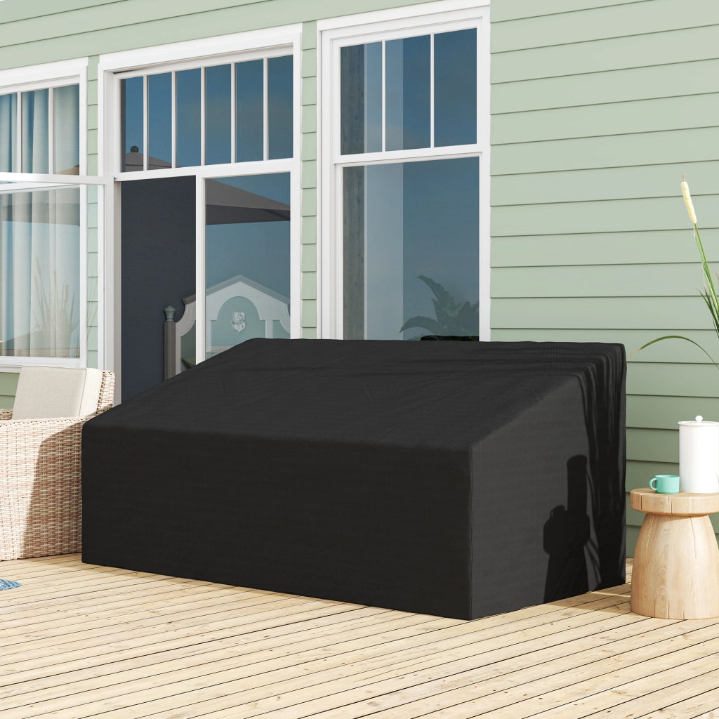Copridivano esterno 3 posti ¨C zephmum ¨C Tessuto Oxford 600D, 218x111x63/101 cm, nero