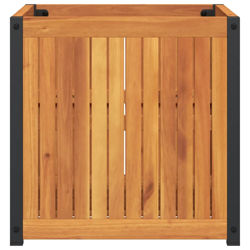 Fioriera da Giardino-Vaso da Esterno 45x45x44 cm in Legno Massello di Acacia