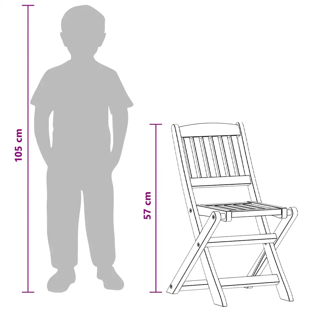 Set da Pranzo per Esterni per Bambini 4 pz | Set Salotto da Giardino Legno di Eucalipto