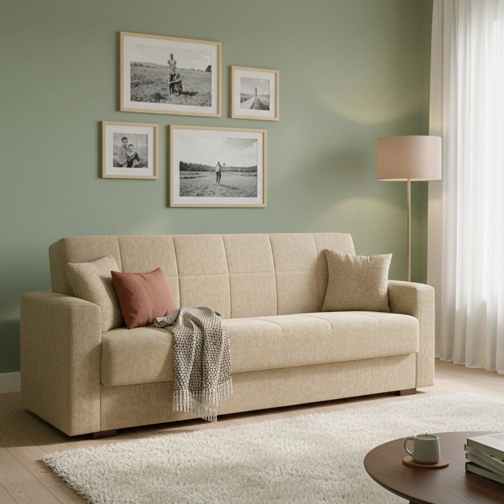 Divano letto 3 posti Ambrogino 80x87h cm, braccioli